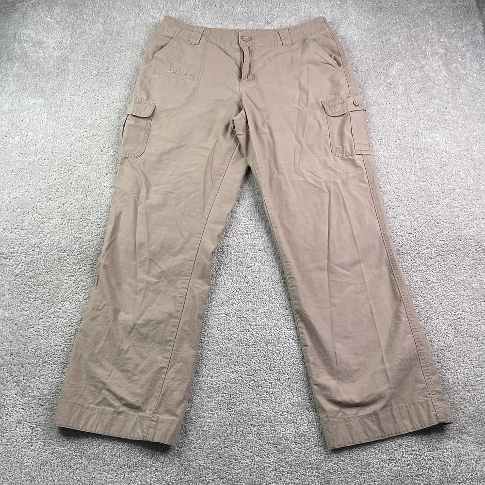 Cabelas Pants Womens 12 Brown Canvas Cargo Hunting Hiking‎ Safari Outdoors